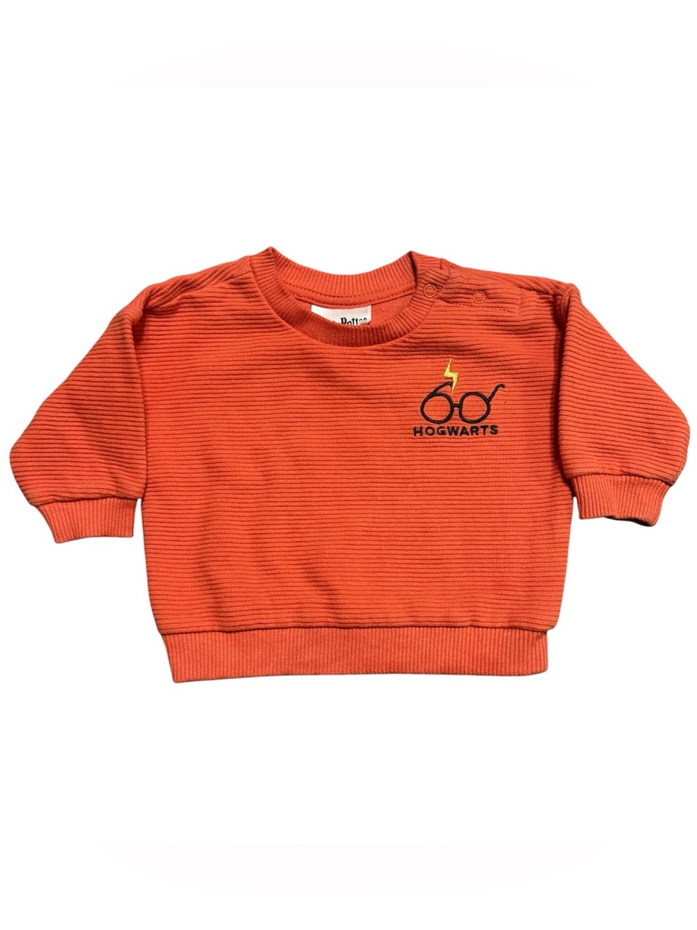 Harry Potter Hogwarts Baby Sweatshirt 0-3M Orange Ribbed Pullover